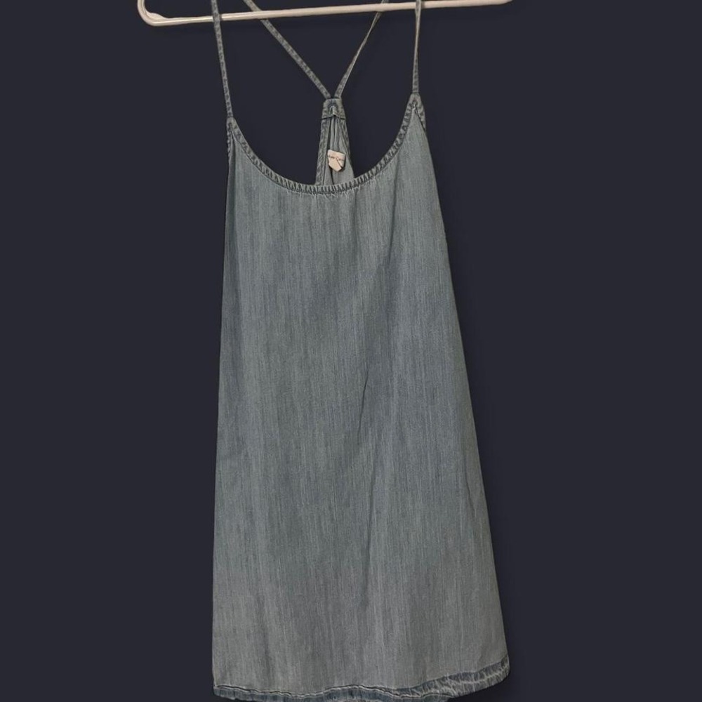BLUE DENIM TREASURE AND BOND SHIFT DRESS - Picture 1 of 3